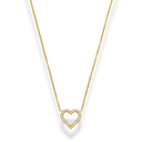 Framed Pave Heart Kette 14K Vergoldet
