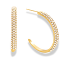 Glamorous Pave Hoop Ohrstecker 14K Vergoldet