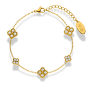 Glourious Pave Flower Armband 14K Vergoldet