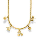 Golden Cherry Charm Necklace 14K Gold Plated