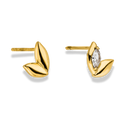 Golden Leaf Buds Ohrstecker 14K Vergoldet