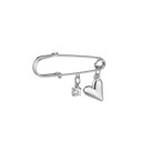 Heart Stone Brooch 14K Gold Plated