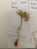 Timeless Baguette Birthstone Necklace 18K Gold Plated