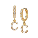 Hi-Life Letter Huggie Ohrringe 18K Vergoldet