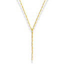 Long Golden Flatlink Y-Kette 14K Vergoldet
