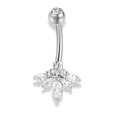 Lotus Crown Belly Piercing 18K Vergoldet