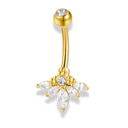 Lotus Crown Belly Piercing 18K Vergoldet
