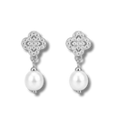 Melsol Lucky Flower Pearl Ohrstecker 14K vergoldet