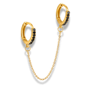 Double Pave Huggie Ohrringe 14K Vergoldet