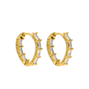 Boucles d'oreilles ovales Victoria plaquées or 18 carats