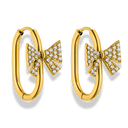 Oval Ribbon Huggie Hoop Ohrringe 14K Vergoldet