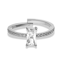 Pave Baguette Ring 14K Vergoldet