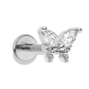 Pave Butterfly Labret Piercing - Titan