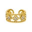 Pave Flower Ring 14K Gold Plated