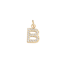 PAVE LETTER CHARM 14K VERGOLDET