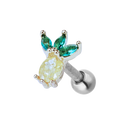 Piercing d'oreille ananas pavé plaqué or 18 carats