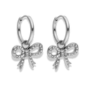 Boucles d'oreilles Huggie en ruban pavé plaqué or 14 carats