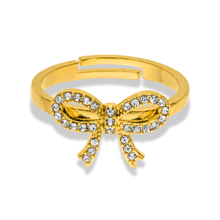 Pave Ribbon Ring 14K Gold Plated – HI-LIFE - Main Image