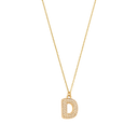Pave Bubble Initial Kette 14K Vergoldet