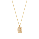 Pave Bubble Initial Kette 14K Vergoldet