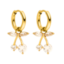 Pave Cherry Huggie Ohrringe 14K Vergoldet