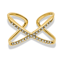Pave Crossover Ring 14K Vergoldet