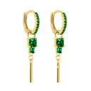 Pave Cube Dangle Ohrringe 14K Vergoldet