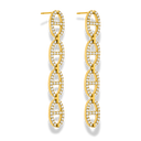 Pave Deluxe Dangle Ohrstecker 14K Vergoldet