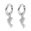 Pave Dolphin Huggie Ohrringe 14K Vergoldet