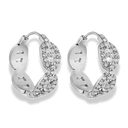 Pave Flow Deluxe Huggie Ohrringe 14K Vergoldet