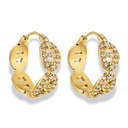 Pave Flow Deluxe Huggie Ohrringe 14K Vergoldet