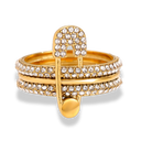 Pave Flow Safety Ring 14K Vergoldung