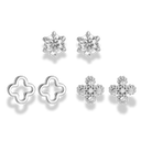 Pave Flower Ear Candy Set 14K Vergoldet