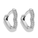 Pave Heart Huggie Ohrringe 14K Vergoldet