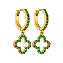 Pave Lucky Aura Huggie Ohrringe 14K Vergoldet