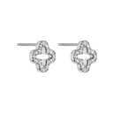 Boucles d'oreilles à tige Pave Lucky Aura plaquées or 14 carats