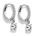 Pave Oval Huggie Hoop Ohrringe 14Vergoldet