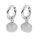 Pave Sea Shell Huggie Ohrringe 14K Vergoldet