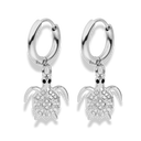 Pave Sea Turtle Huggie Ohrringe 14K Ohrringe