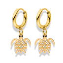 Pave Sea Turtle Huggie Ohrringe 14K Ohrringe