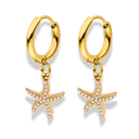 Pave Starfish Huggie Ohrringe 14K Ohrringe