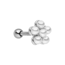 Pearl Flower Ohr Piercing 18K Vergoldet