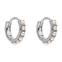 Pearl Huggie Hoop Ohrringe 14K Vergoldet