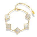 Perlmutt Lucky Leaf Abbaddon Armband 14k Vergoldet