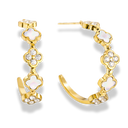 Perlmutt Pave Flower Ohrstecker 14K vergoldet