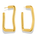 Popular Melty Square Ohrstecker 14K Vergoldet