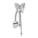 Precious Butterfly Dangle Belly Piercing - Titanium