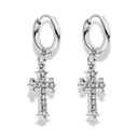 Precious Cross Huggie Earrings 14K Gold Plated