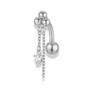 Pyramid Dangle Pave Belly Piercing 18K Vergoldet