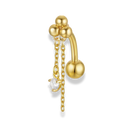 Pyramid Dangle Pave Belly Piercing 18K Vergoldet